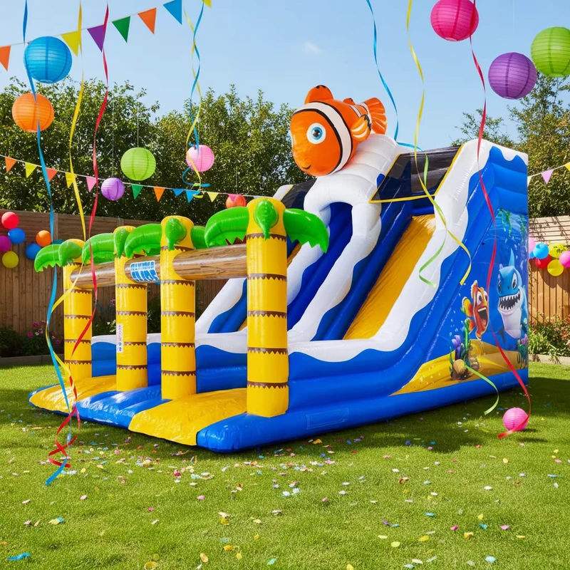 Tobogán de agua inflable gigante Sea World para niños y adultos, tobogán de agua inflable personalizado
