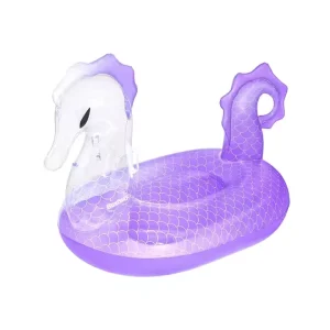Flutuador de Piscina em Forma de Cavalo Marinho Grande em Cloreto de Polivinilo Inflável com Alças Adequado para Brincadeiras na Piscina e Praia para Adultos