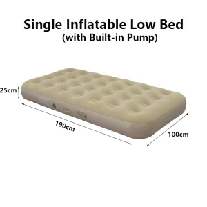 Self-Inflating Air Mattress with Built-in Pump, 25cm Raised Inflatable Blow-Up Portable Air Bed for Home and Camping
