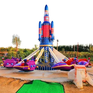 Self Operated Interactive Flying Ride Amusement Carnival Equipment Automatic Control Shooting Game 12/16 Capacity for Outdoor
