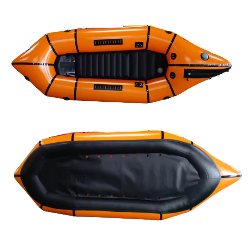 Packraft gonfiabile leggero auto-svuotante in TPU per una persona, kayak per acque bianche