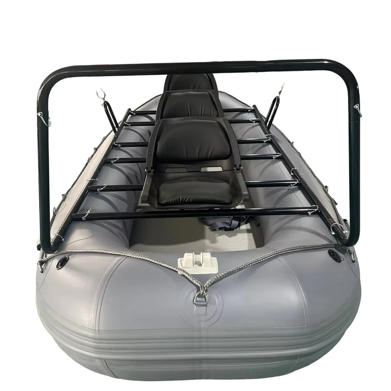 Self-draining 5-person Large Kayak PVC Airbag Inflatable River Fly Fishing Raft with Aluminum Frame