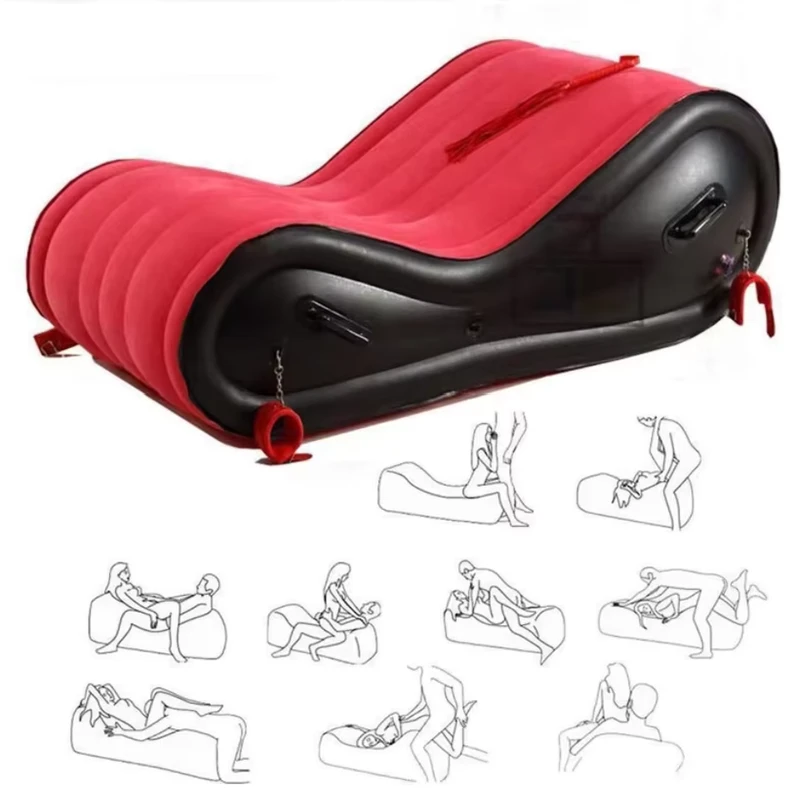 Selbstaufblasendes faltbares PVC-Flock aufblasbares Sofa im modernen Outdoor-Stil zur Entspannung