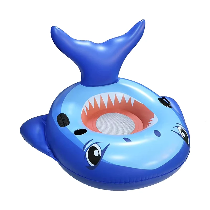 Sedia Gonfiabile a Forma di Squalo per Piscina, Lettino con Portabicchieri per Feste in Piscina, Lago, 49x39x30 pollici