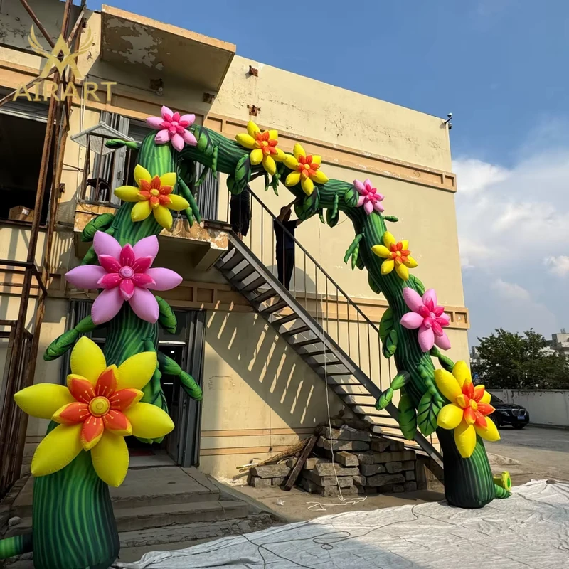 Shop Birthday Party Wedding Activity Inflatable Flower Arch Balloon blow up Flower Vine Decoration