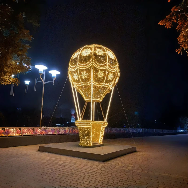쇼핑몰 야외 테마 파크 LED 모티프 조명 인플레이터블 열기구 장식