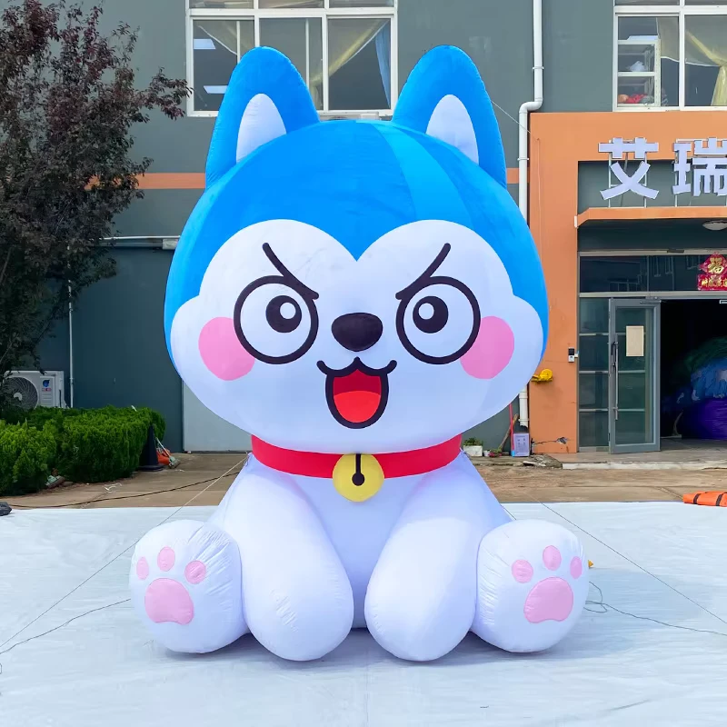 Kurzes Plüsch Aufblasbarer Cartoon Hund Riesen Interaktiver Aufblasbarer Maskottchen Cartoon Wolf Modell