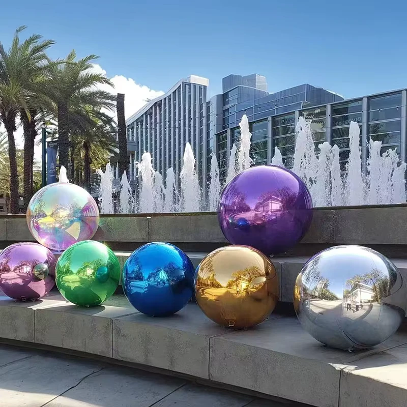 Bola inflable de publicidad personalizada de plata sellada con válvula