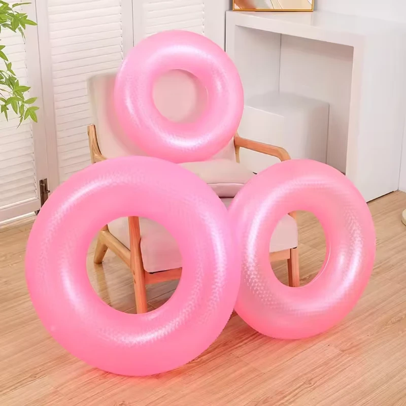 Anneau de natation transparent fluorescent en PVC à prix d'usine, design simple, certifié CE, impression écologique pour enfants