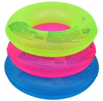 Anel de Natação Transparente Inflável em PVC de Design Simples para Crianças