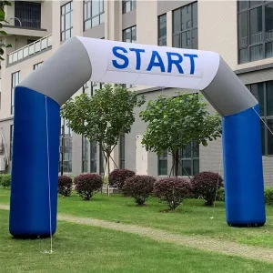 Arco Inflável LED Branco Simples com Impressão de Letras, atividade publicitária de casamento em clube de festa com arco inflável