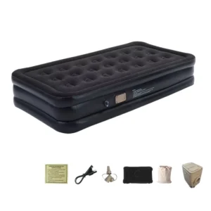 Single Foldable Portable Foam Air Mattress Convertible Inflatable Bed with Built in Pump Suitable for Outdoor Camping Home Use