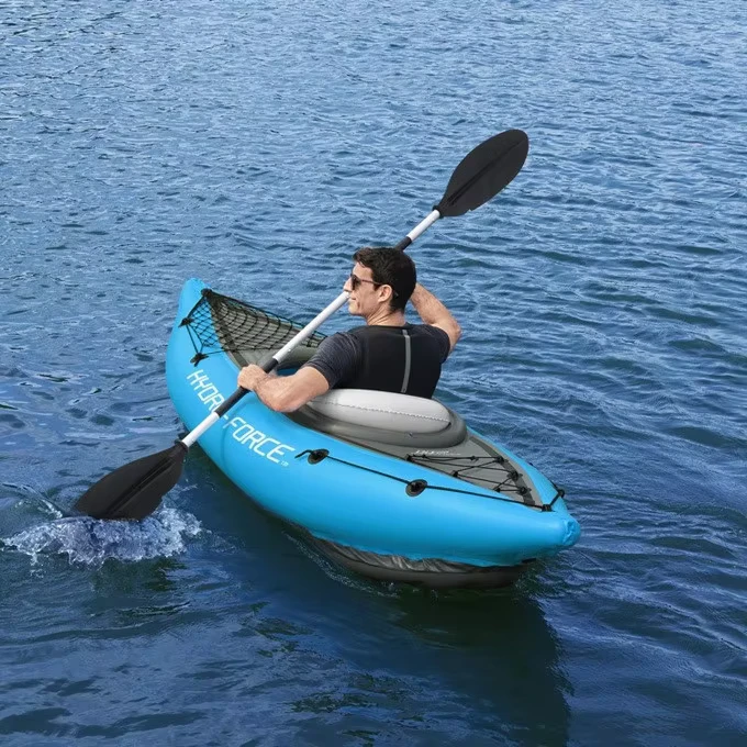 Kayak Inflable Individual, Barco Ecológico de PVC, Canoa Plegable con Capacidad de 400L