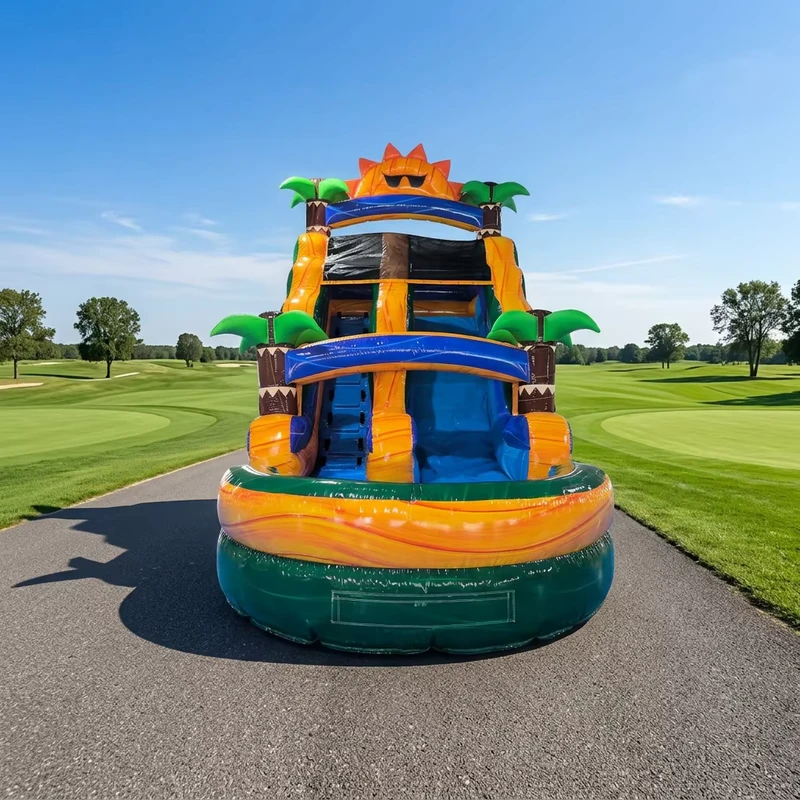 Single Lane 16ft Inflatable Water Slide with Pool Inflatable Toys Accessories Inflatable Castle with Slide for Sale
