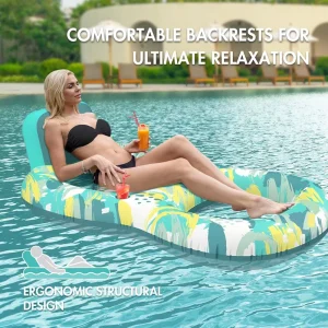 Single Seat Inflatable Pool Lounger Lightweight Space Saving for Pool Beach