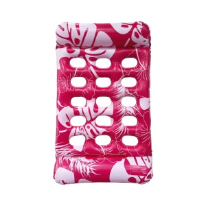 Lit flottant gonflable pour une personne pour divertissement aquatique d'été et plateforme flottante gonflable en PVC épaissie avec trous