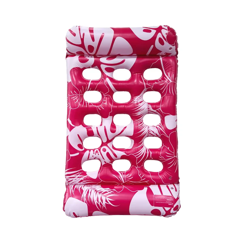 Single-person Inflatable Floating Bed for Summer Water Entertainment and Thickened PVC Inflatable Floating Platform with Holes