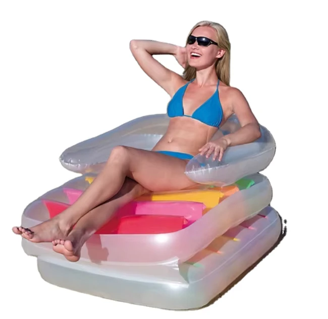 Eenpersoons Water Opblaasbare Drijvende Riem Recliner Vouwbare Opblaasbare Zwembad Lounger