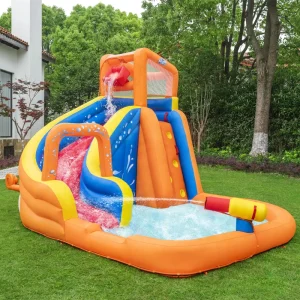 Dimensioni 3,65m X 3,20m X 2,70m Parco Acquatico Gonfiabile Splash con Scivolo per Bambini