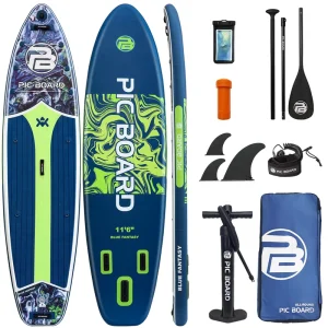 Skatinger Inflatable Stand Up Paddle Board SUP Stand Up Paddle Board Surfboard for Adults Lakes & Rivers