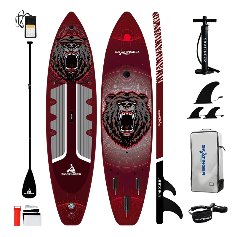Skatinger OEM Inflatable Stand up Paddle Board Drop Stitch Material Unisex Surfing Board Paddleboard Paddle Surf sup Gonfiabile