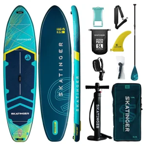 Skatinger Outdoor sup ISUP PVC Inflatable Stand up Paddle Board Paddleboard Surfboard for Beginners Lakes & Rivers Use Unisex
