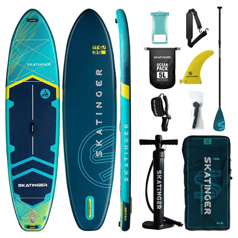 SUP Gonfiabile Skatinger Outdoor ISUP in PVC, Tavola da Paddle per Principianti, Uso in Laghi e Fiumi, Unisex