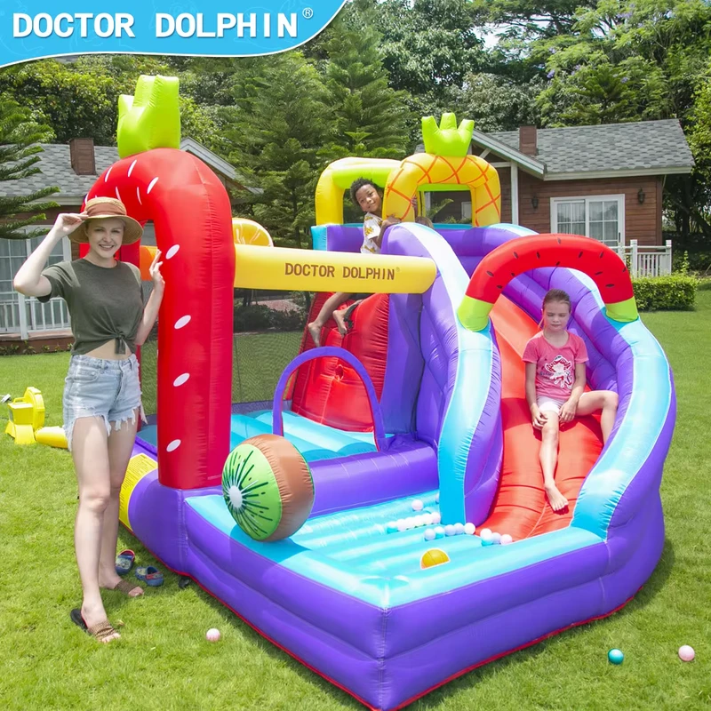Castillo inflable con tobogán Casa de rebote inflable Fiesta pequeña Castillo inflable de dibujos animados para niños