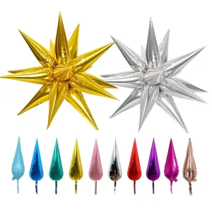 Small Explosion Star Shape Foil Balloon Metallic Pastel Birthday Wedding Party Decorations Mylar Starburst Balloon