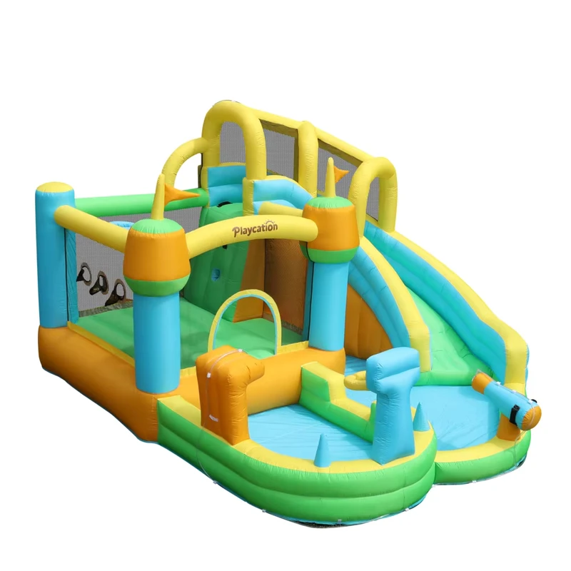 Piccolo Castello Gonfiabile per Bambini con Scivolo Giocattolo Sicuro per Feste in Giardino