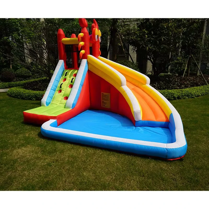 Pequeño Tobogán Seco Inflable Colorido, Castillo Divertido para Niños, Uso Educativo en Jardines de Infancia, Material de PVC Plástico