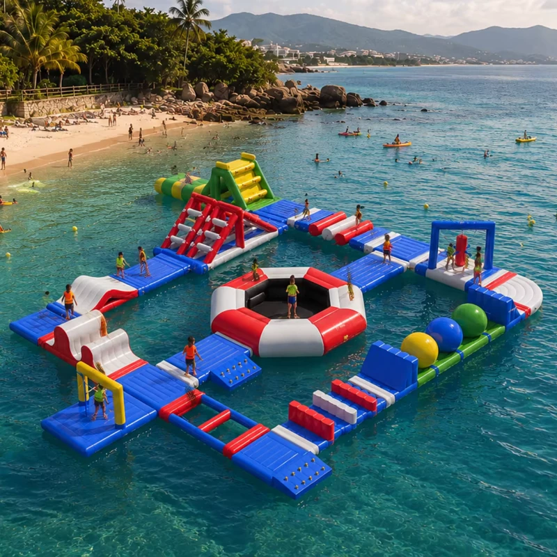 Pequeño Parque Acuático Inflable de Piscina de Mar Parque Flotante Inflable Curso de Obstáculos Acuáticos en Venta