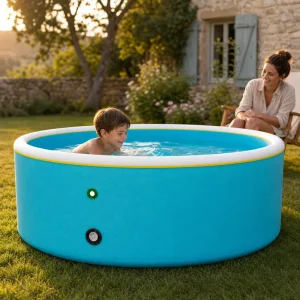 Small Round Inflatable Pool 6.6ft Backyard Water Pool for Family Leisure