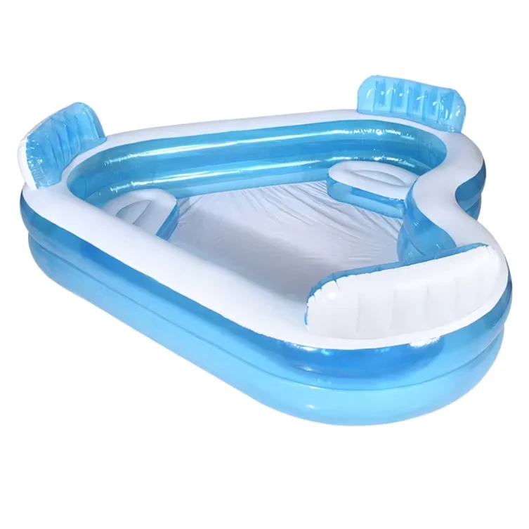 Pequeña piscina inflable con respaldo, piscina familiar inflable para niños y adultos
