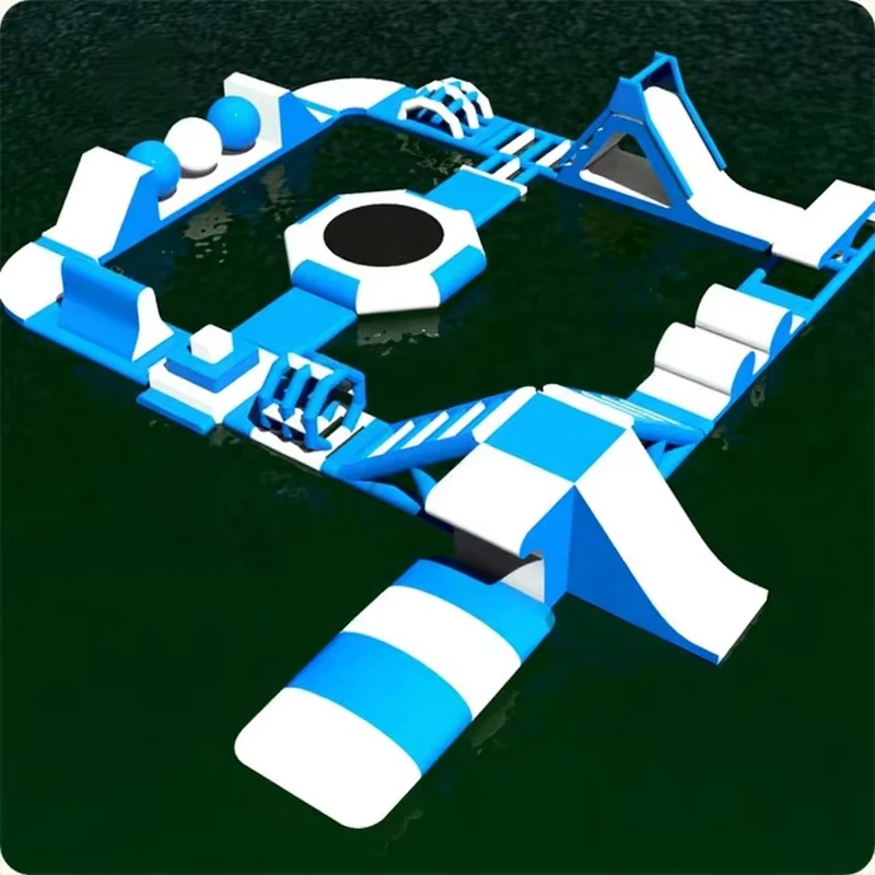 Kleinformatiger Aufblasbarer Wasserpark 0,9 mm TUV Wasser schwimmender Aqua Park Aufblasbare Wasserspielzeuge Park