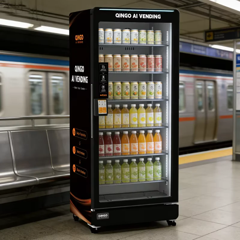 Snack and Drink Vending Machine Compact AI Powered Cooler Vending Machine for Offices Gyms and Schools