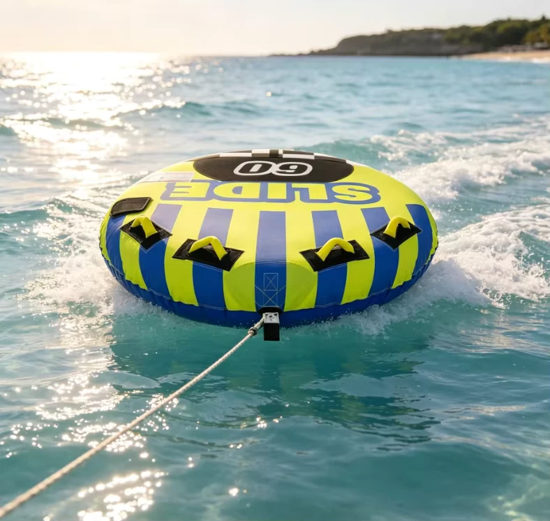 Divano Gonfiabile Morbido con Rivestimento Imbottito, Tubo Trainabile per Attività Nautiche, Giocattoli Acquatici per Famiglie in Vacanza al Lago