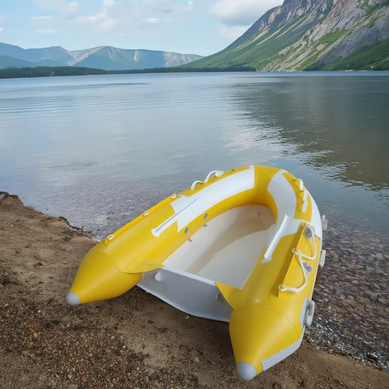 Solar 10.8ft PVC Inflatable Dinghy Raft 6 Person High Thread Strength Speed Rib Boat Canoe for Drifting for Fishing