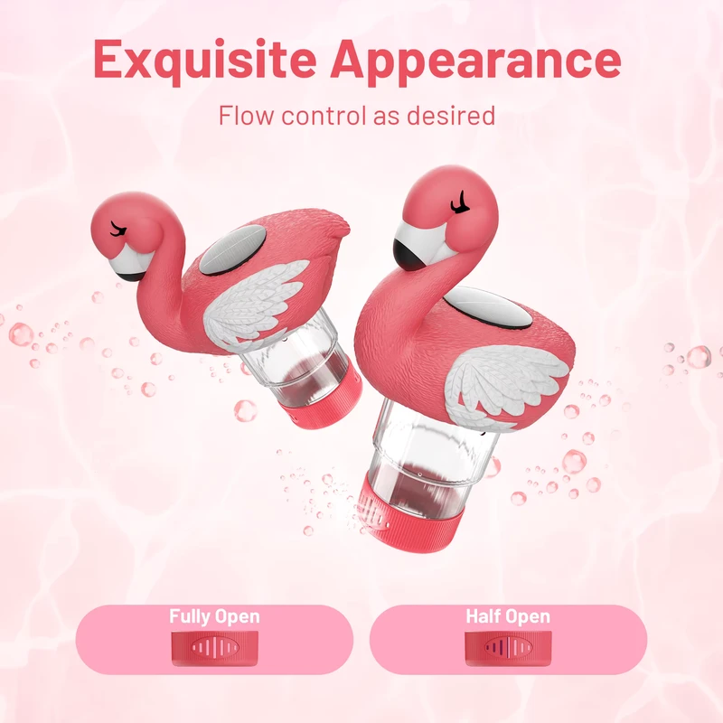 Brinquedo Flutuante de Água com Luz Solar, Flutuador de Cloro Mini de 1 Polegada, Filtro de Piscina Flamingo à Prova de Água