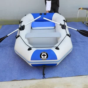 Solar Marine 1.75m Single Person Inflatable PVC Fishing Boat Kayak Canoe Air Deck Bottom With Boat Accessories on Sale