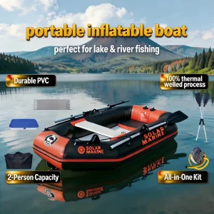 Solarmarine Air Mat Floor PVC Inflatable 2 Person Electric Boat Rowing Kayak