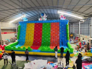 Space Themed Multi Lane Inflatable Climbing Wall Commercial Grade Kids’ Amusement for Events