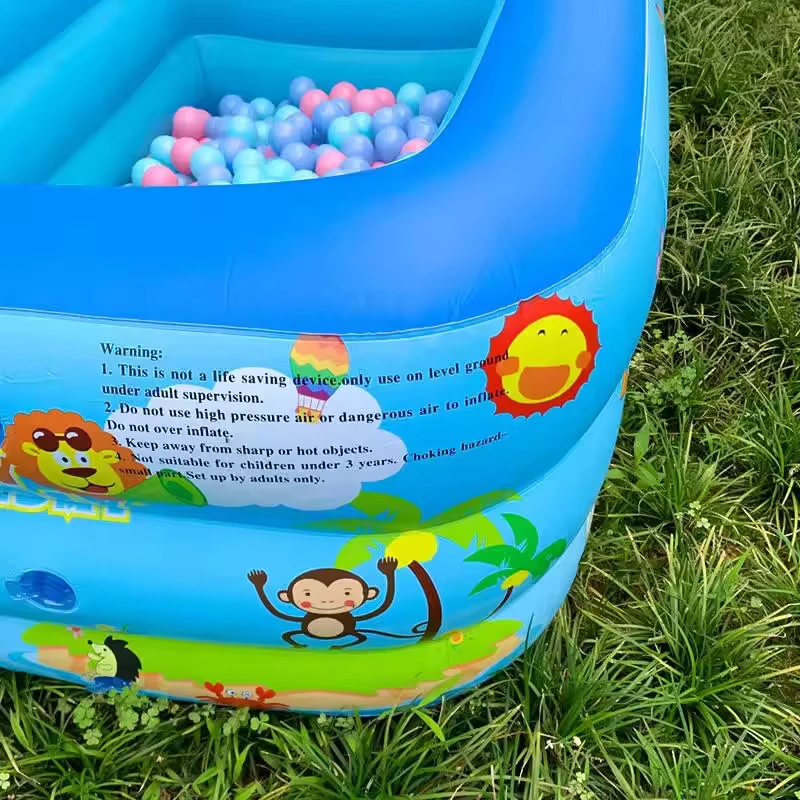 Spacious Heavy Duty Rectangular PVC Inflatable Swimming Pool for Outdoor Backyard Family Kids Adults Use