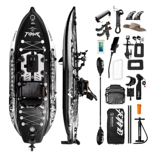 Spatium Anti Seawater Corrosion Drop Stitch Inflatable Fishing Kayak With Seat Inflatable Pedal Drive Fishing Kayak