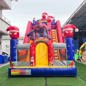 Spider man Large Inflatable Slide For Backyard Party 7m Inflatable Dry Slide