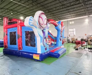 Maison gonflable Spiderman avec toboggan, jouets de fête pour enfants