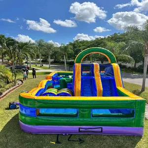 Splash Obstacle Course Dual Lane Slide Wet Dry Use Removable Pool Commercial Party Rentals Pool