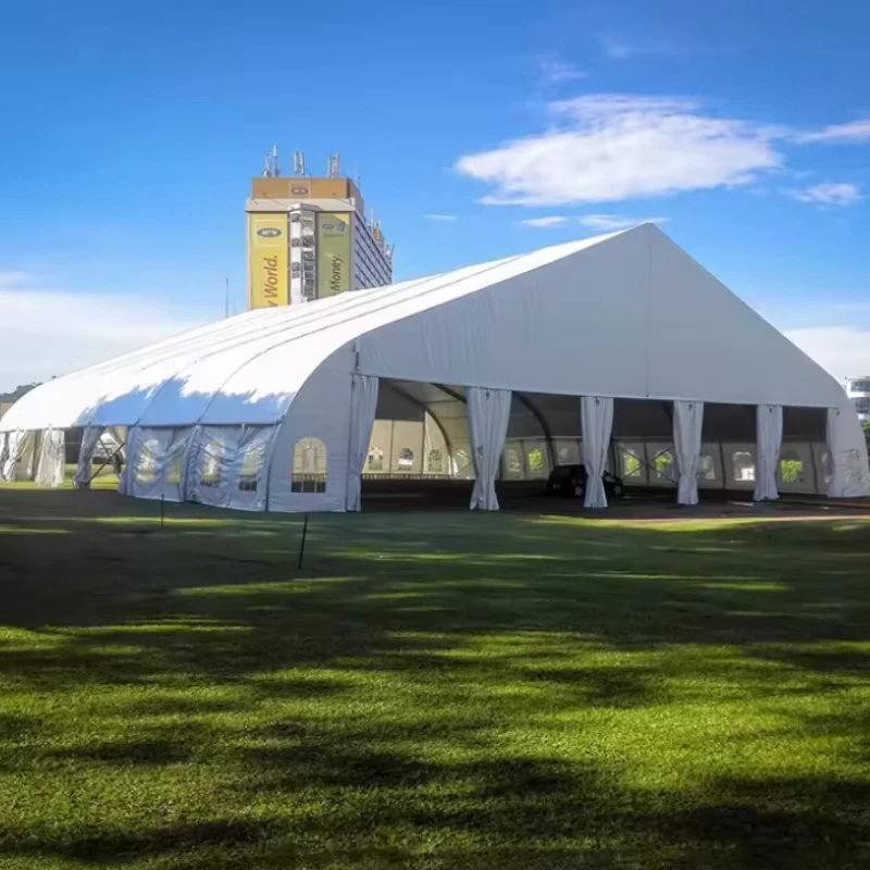 Tenda Modular untuk Klub Olahraga, Sekolah, Stadion, Hotel, Bentuk Bayangan Atap Persik, Marquee, Lapangan Tenis, Kerangka Aluminium, Penutup PVC Tenda Tenis