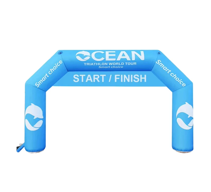 Sportcompetitie Decoratie Blauwe Opblaasbare Bogen met Logo