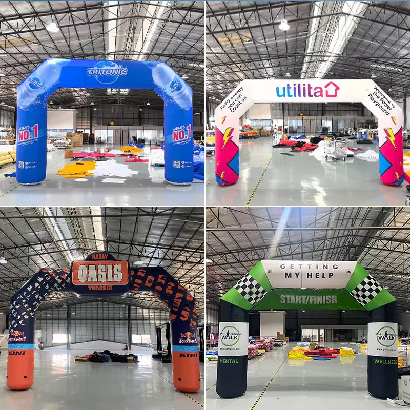 Sport Oxford opblaasbare startboog, aangepaste hellende marathon reclame opblaasbare boog, opblaasbare evenementenboog